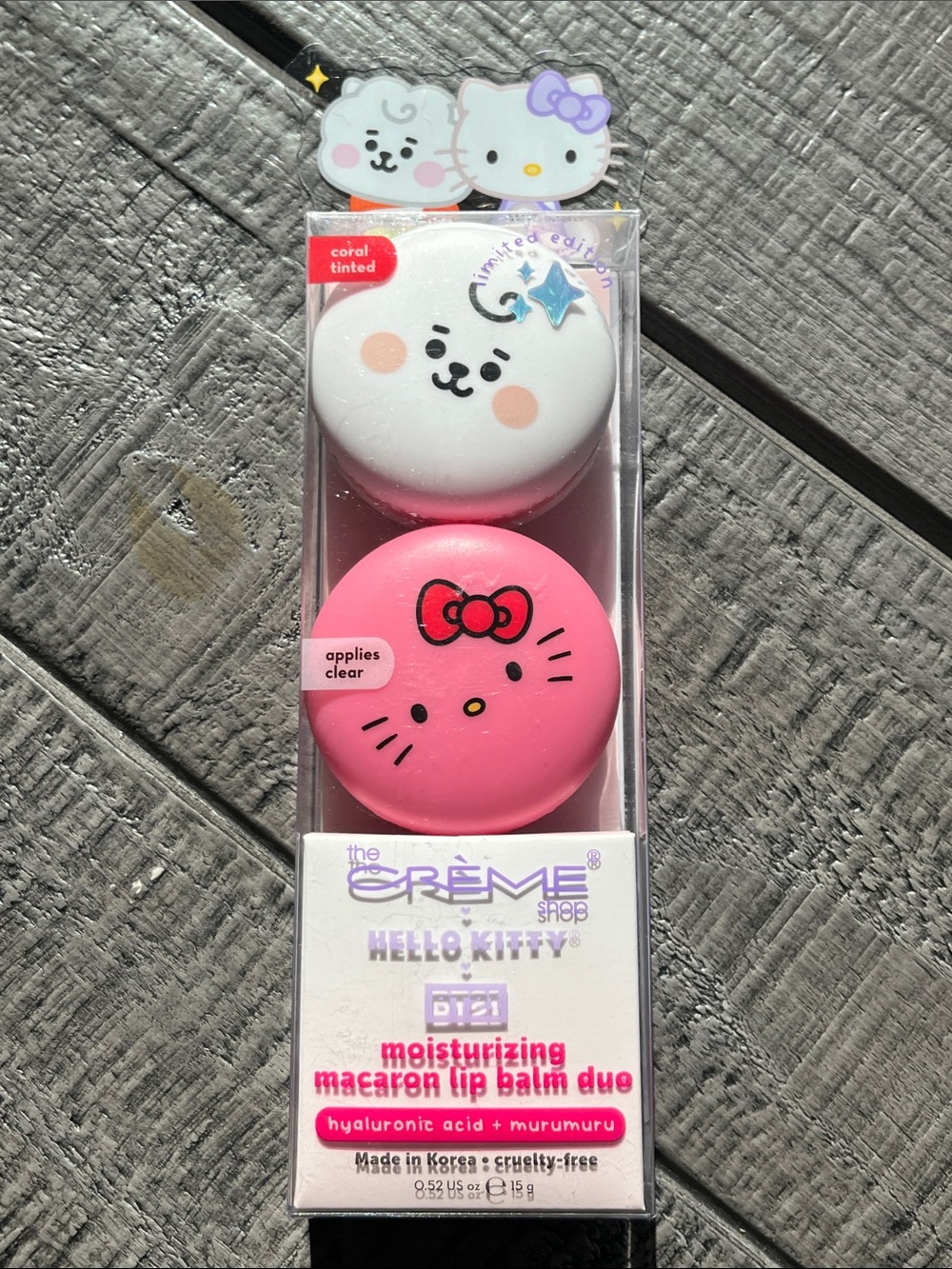 Hello Kitty Moisturizing Macaron Lip Balm Duo - Pink & White